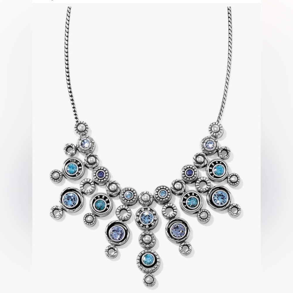 🆕🌟NWT BRIGHTON VINTAGE! Halo Burst TANZANITE SWAROVSKI CRYSTAL NECKLACE -RETIRED